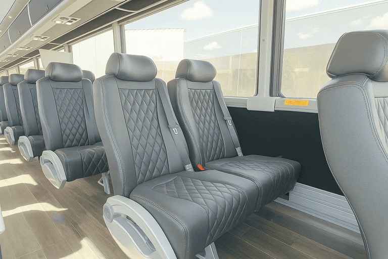 interior of Coach Bus Anchorage charter bus