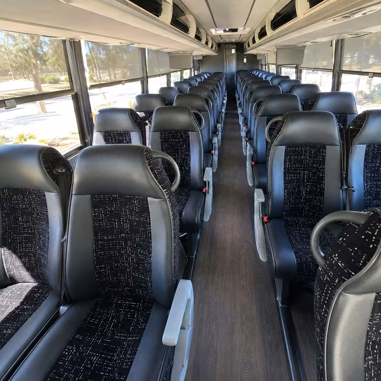 56 passenger charter bus inside